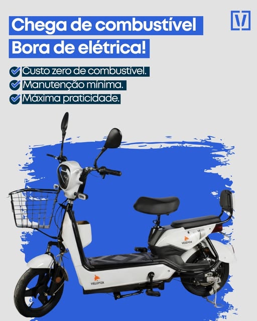 Scooter elétrica branca à venda na Viacon
